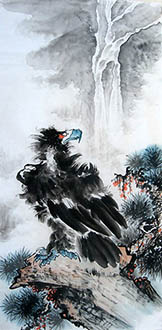 Chinese Eagle Painting,68cm x 136cm,cyd41123006-x
