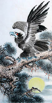 Chinese Eagle Painting,68cm x 136cm,cyd41123007-x