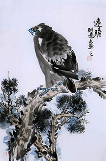 Chinese Eagle Painting,69cm x 46cm,dq41158007-x