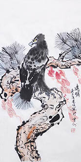 Chinese Eagle Painting,50cm x 100cm,wjh41220002-x