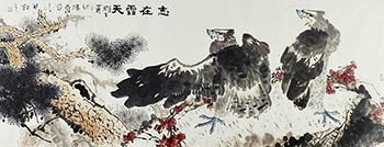 Chinese Eagle Painting,70cm x 180cm,wjh41220003-x