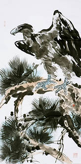 Chinese Eagle Painting,68cm x 136cm,wjh41220006-x