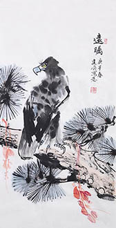 Chinese Eagle Painting,50cm x 100cm,wjh41220009-x