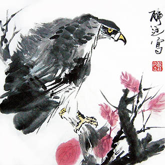 Chinese Eagle Painting,50cm x 50cm,zy41191002-x