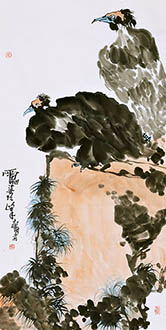 Chinese Eagle Painting,68cm x 136cm,zy41191005-x