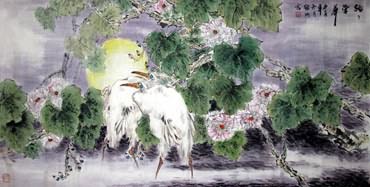 Chinese Egret Painting,66cm x 136cm,2438004-x