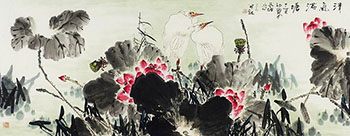 Chinese Egret Painting,70cm x 180cm,2529015-x