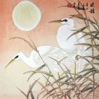 Chinese Egret Painting,69cm x 69cm,2703040-x