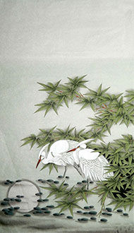 Chinese Egret Painting,65cm x 105cm,zga21210006-x