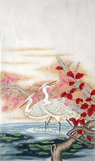 Chinese Egret Painting,65cm x 105cm,zga21210007-x