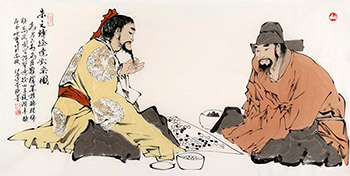 Chinese Emperor & Empress Painting,68cm x 136cm,3531009-x