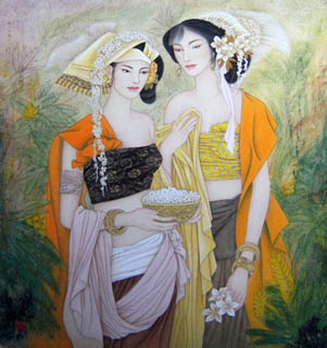 Chinese Ethnic Minority Painting,60cm x 65cm,3330007-x