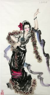 Chinese Ethnic Minority Painting,50cm x 100cm,3348007-x