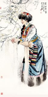 Chinese Ethnic Minority Painting,65cm x 125cm,3416001-x