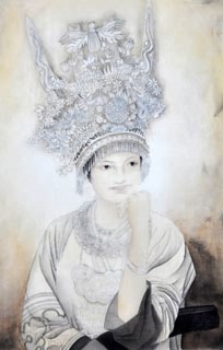 Chinese Ethnic Minority Painting,50cm x 33cm,3416002-x