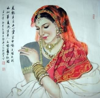 Chinese Ethnic Minority Painting,69cm x 69cm,3515003-x