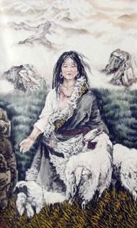 Chinese Ethnic Minority Painting,97cm x 180cm,3724003-x