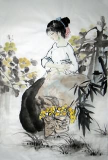 Chinese Ethnic Minority Painting,69cm x 46cm,3812020-x