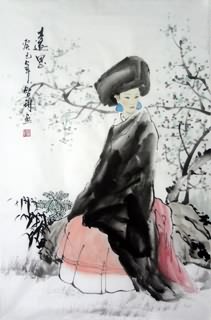 Chinese Ethnic Minority Painting,69cm x 46cm,3813026-x