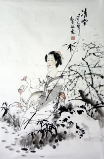Chinese Ethnic Minority Painting,69cm x 46cm,3813031-x