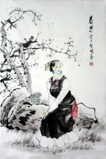 Chinese Ethnic Minority Painting,69cm x 46cm,3813039-x