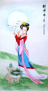 Chinese Famous Four Beauties Painting,65cm x 33cm,3336012-x