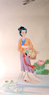 Chinese Famous Four Beauties Painting,35cm x 60cm,3336019-x