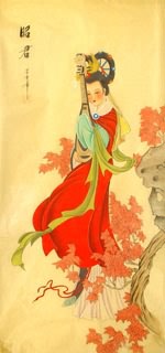 Chinese Famous Four Beauties Painting,40cm x 80cm,3336029-x