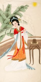 Chinese Famous Four Beauties Painting,66cm x 130cm,3340001-x