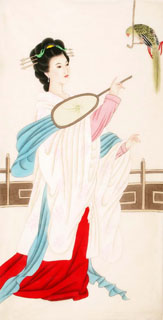 Chinese Famous Four Beauties Painting,66cm x 130cm,3340003-x