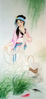 Chinese Famous Four Beauties Painting,50cm x 100cm,3533024-x