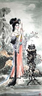 Chinese Famous Four Beauties Painting,56cm x 136cm,3712001-x