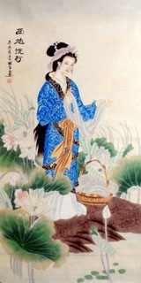 Chinese Famous Four Beauties Painting,66cm x 136cm,3713002-x