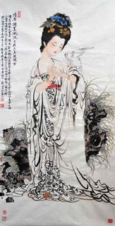 Chinese Famous Four Beauties Painting,66cm x 136cm,3776029-x