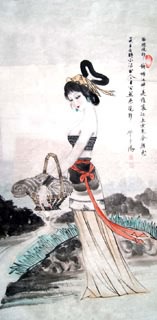 Chinese Famous Four Beauties Painting,66cm x 136cm,3783006-x