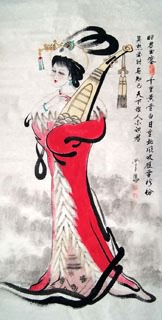 Chinese Famous Four Beauties Painting,66cm x 136cm,3783007-x