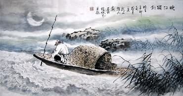 Chinese Fishman Farmer Painting,50cm x 100cm,3711007-x