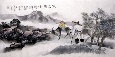 Chinese Fishman Farmer Painting,50cm x 100cm,3711012-x