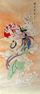Chinese Flying Apsaras Painting,48cm x 114cm,3336002-x
