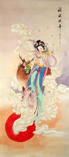 Chinese Flying Apsaras Painting,48cm x 114cm,3336004-x