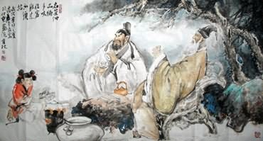Chinese Gao Shi Play Chess Tea Song Painting,97cm x 180cm,3447026-x