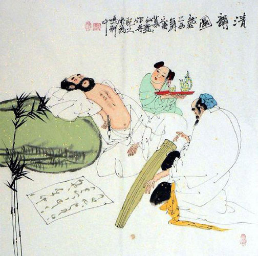 Gao Shi Play Chess Tea Song,66cm x 66cm(26〃 x 26〃),3540001-z