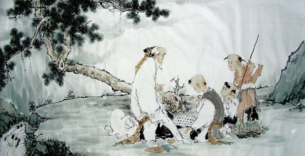 Gao Shi Play Chess Tea Song,66cm x 136cm(26〃 x 53〃),3725021-z