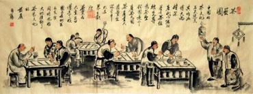 Chinese Genre Painting,50cm x 130cm,3678001-x