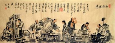 Chinese Genre Painting,50cm x 130cm,3678010-x