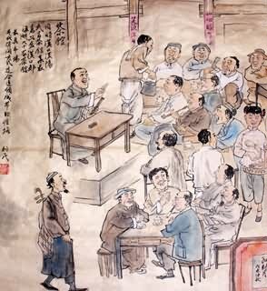 Chinese Genre Painting,74cm x 86cm,3679005-x