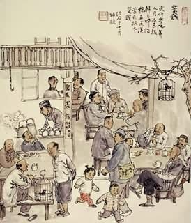 Chinese Genre Painting,74cm x 86cm,3679006-x