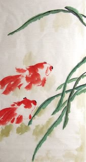 Chinese Goldfish Painting,58cm x 112cm,2545052-x
