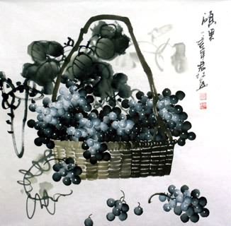 Chinese Grape Painting,69cm x 69cm,2317009-x
