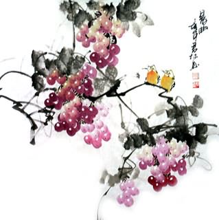 Chinese Grape Painting,69cm x 69cm,2317010-x